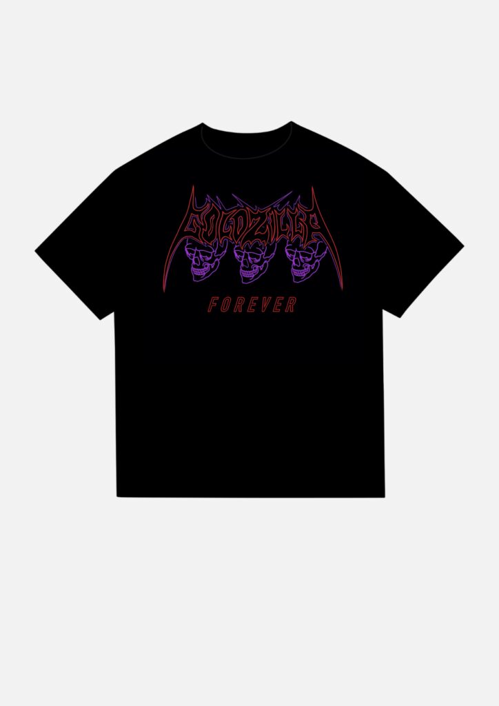 „Goldzilla Forever“ Schwarzes Shirt (Größe S)